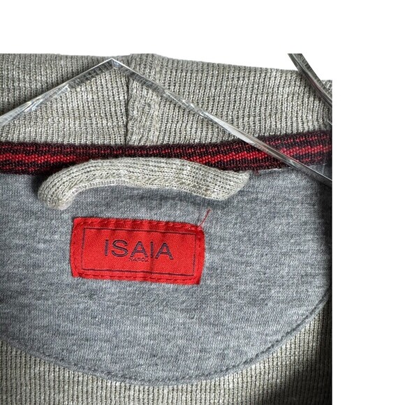 Isaia Napoli gray color block mens hoodie sweatshirt size XXL doubleface jersey - Picture 6 of 9